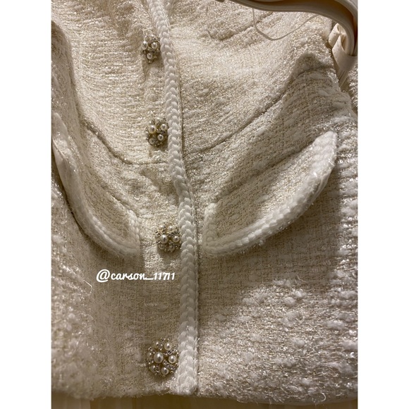 NEW Self Portrait Tweed Boucle Belted Dress US4 - Picture 7 of 16